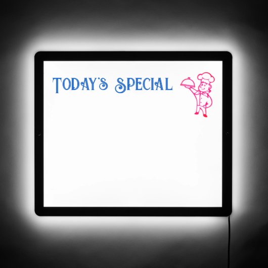 Today's Special Whiteboard Menu Restaurant Chef LED Sign (Front)