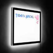 Today's Special Whiteboard Menu Restaurant Chef LED Sign (Angle)