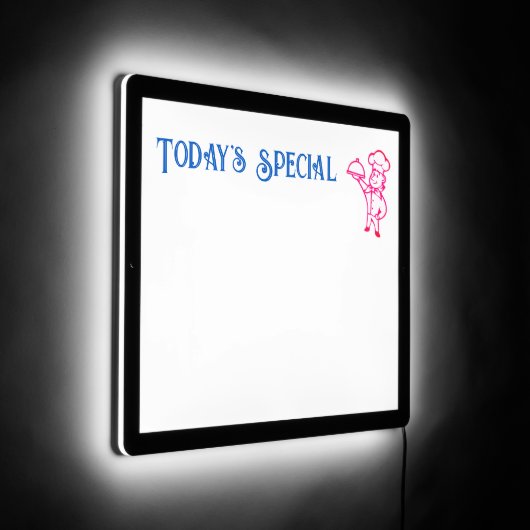Today's Special Whiteboard Menu Restaurant Chef LED Sign (Angle)