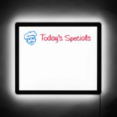Today's Specials Restaurant Menu Whiteboard Chef LED Sign (Front)