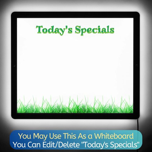 Todays Specials Restaurant Whiteboard Organic Fun LED Sign