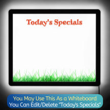 Today's Specials Whiteboard Restaurant Menu Cafe