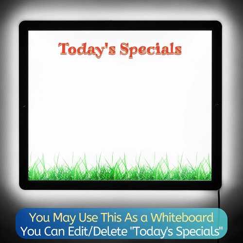 Todays Specials Whiteboard Restaurant Menu Cafe LED Sign