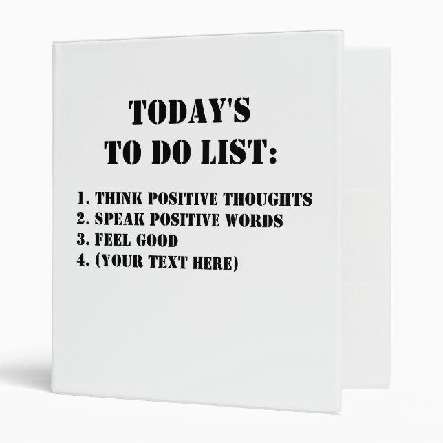 Today's To Do List: Binder (Front/Inside)