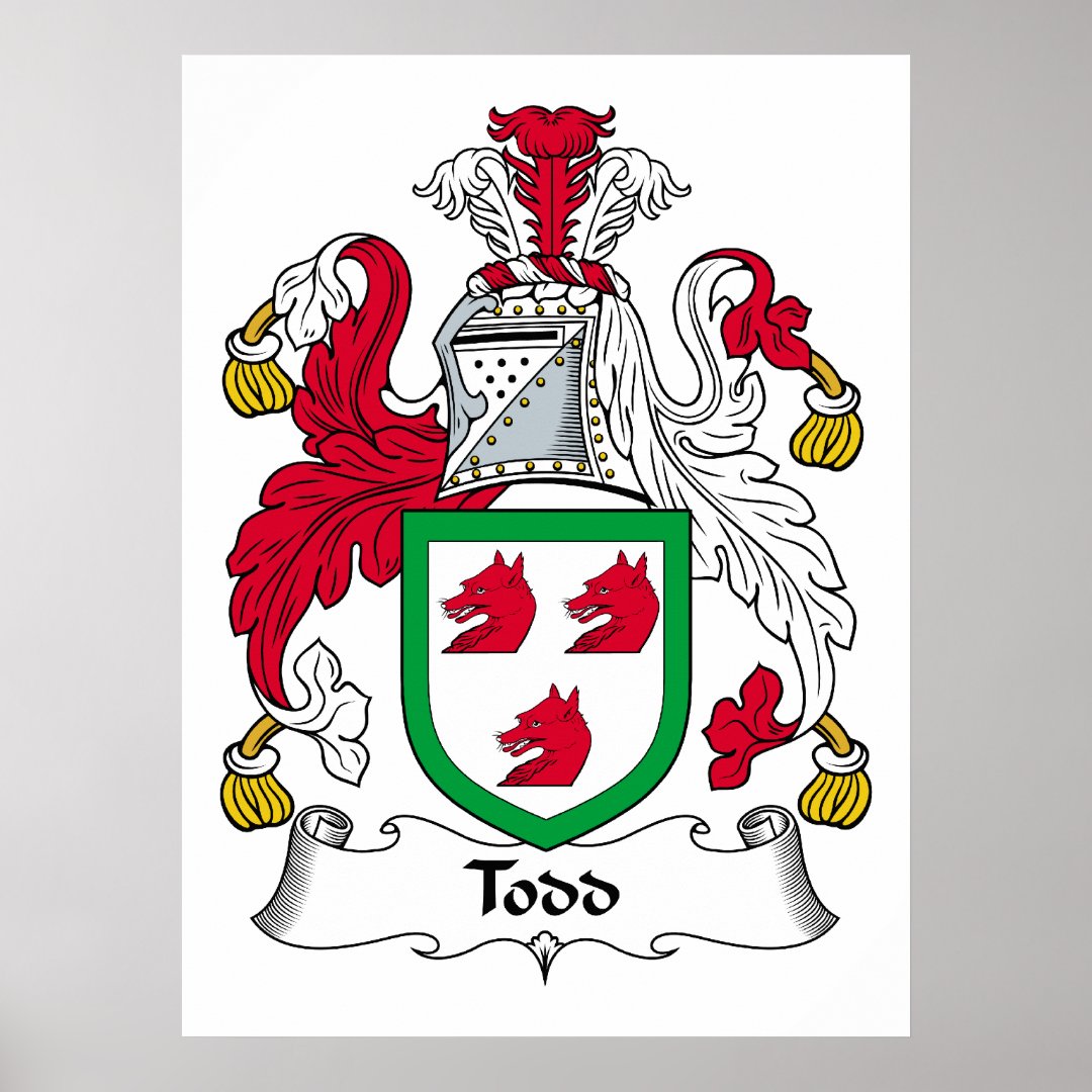 Todd Family Crest Poster | Zazzle