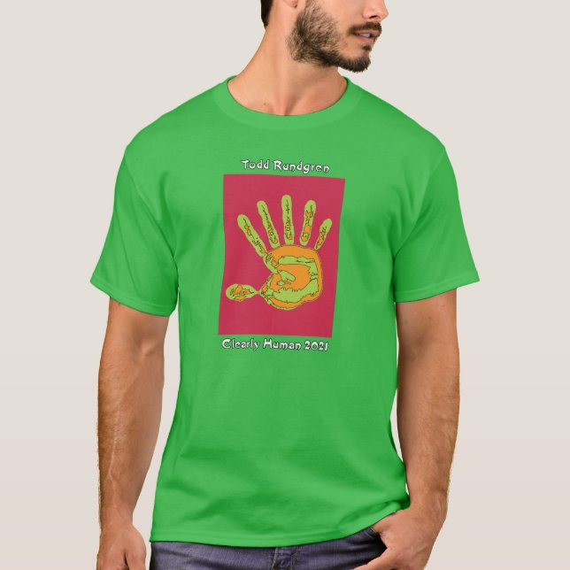 Todd Rundgren Clearly Human Hand Green T-Shirt (Front)