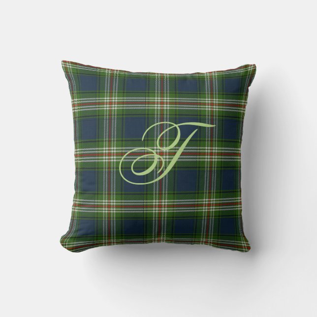Todd Tartan Monogram Pillow (Front)