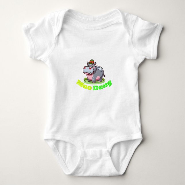 Toddle bodysuit with Moo Deng (Front)