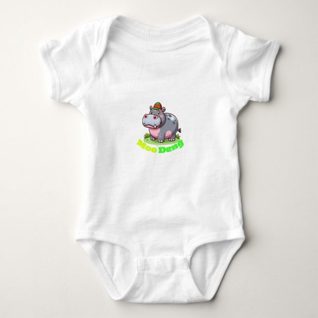 Toddle bodysuit with Moo Deng (Front)