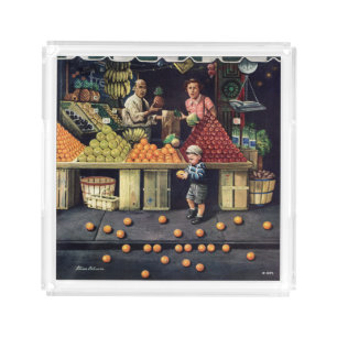 Toddler and Oranges Acrylic Tray