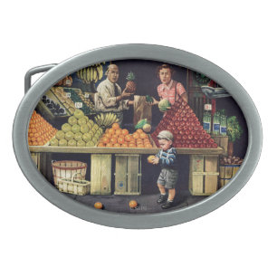 Toddler and Oranges Belt Buckle
