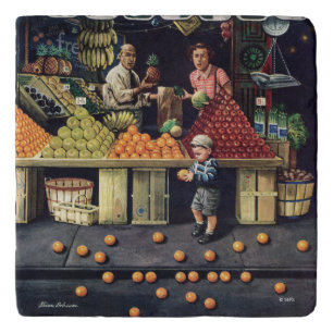 Toddler and Oranges Trivet
