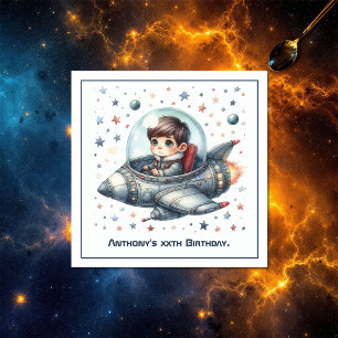 Toddler Astronaut Space themed Birthday Party Napkins