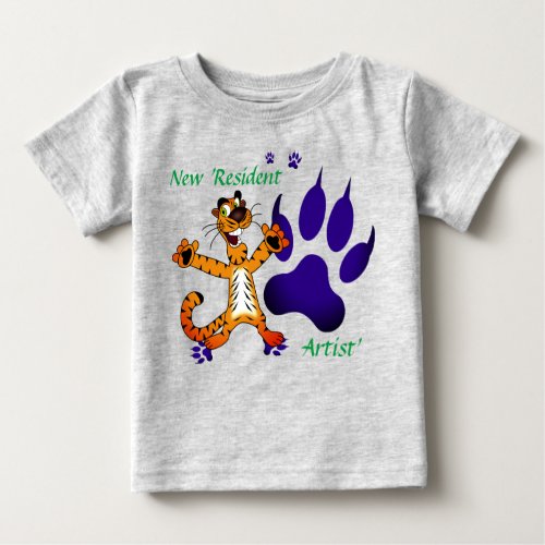 Toddler Baby Tiger Tracks Artful Baby T_Shirt
