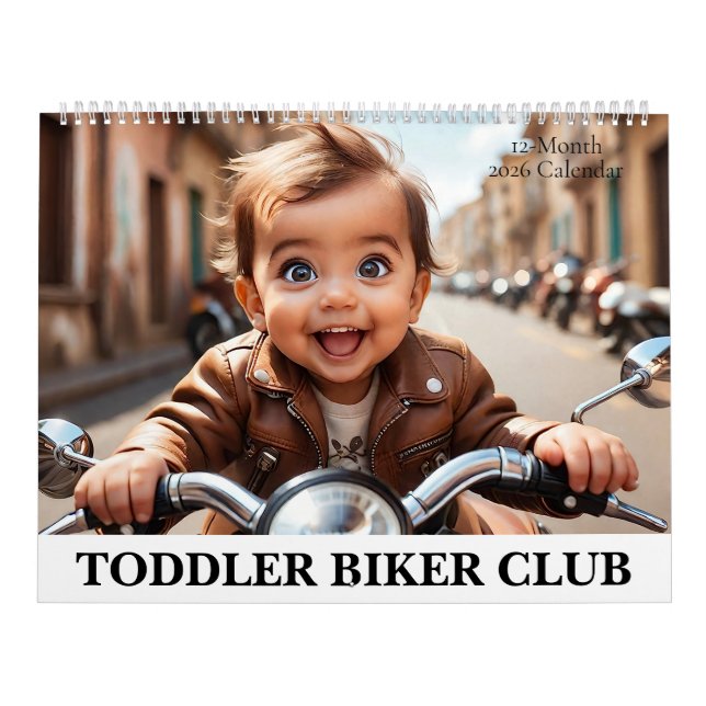 Toddler Biker Club Motorcycle Adventure 2026 Calendar (Cover)