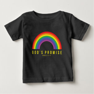 Toddler Black Tee Rainbow God's Promise 