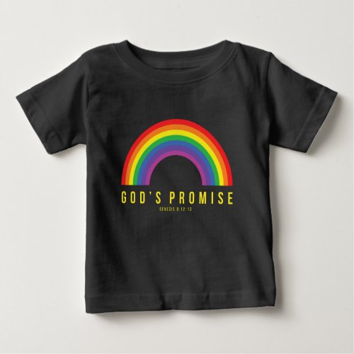 Toddler Black Tee Rainbow Gods Promise 