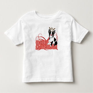 Toddler Boston Terrier Christmas Ruffle Shirt