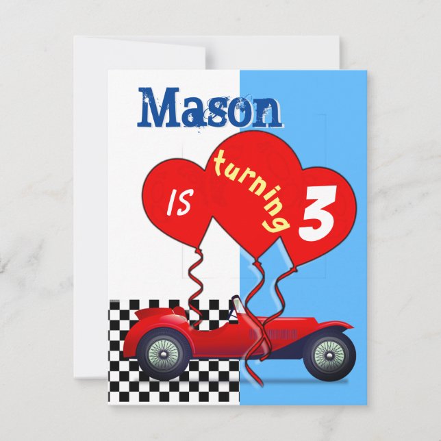 Toddler Boy Birthday Party Invitations (Front)