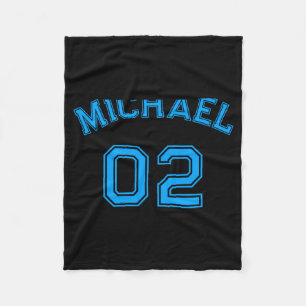 Toddler Boy Blue Name Jersey Number Srts Cotton To Fleece Blanket