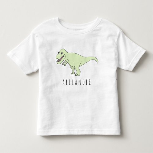 Toddler Boy Doodle T_Rex Dinosaur with Name Toddler T_shirt