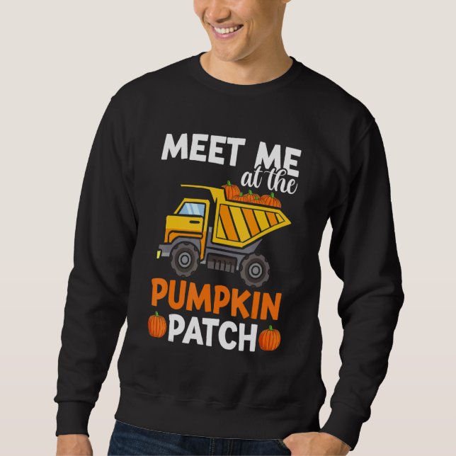 Toddler Boys Thanksgiving  Pumpkin Patch Truck Kid Sweatshirt (Front)