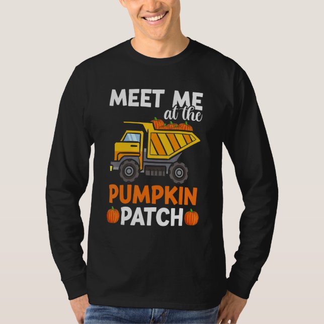 Toddler Boys Thanksgiving  Pumpkin Patch Truck Kid T-Shirt (Front)
