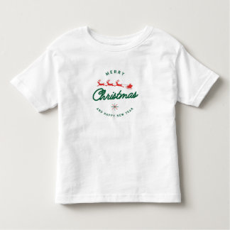 Toddler Christmas T-Shirt Merry Christmas & Happy 