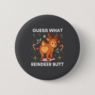 Toddler Christmas Ugly Sweater Guess What Reindeer Button