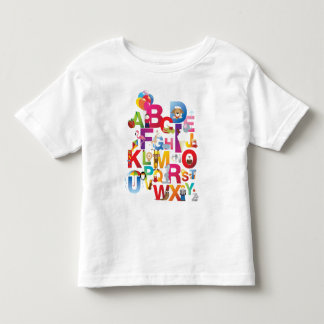 toddler crazy cartoon alphabet t-shirt