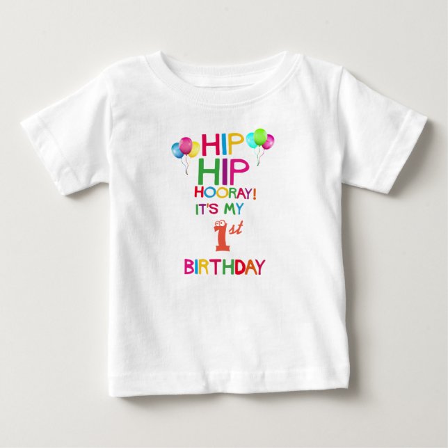 Toddler Custom Happy Birthday Party Baby T-Shirt (Front)