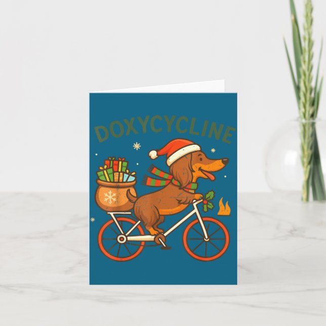 Toddler Doxycycline Long Hair Dachshund Christmas  Card (Front)