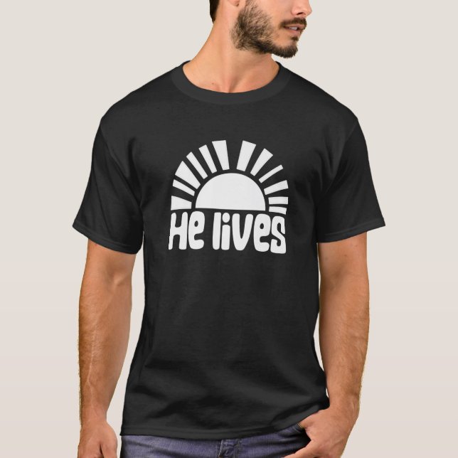 Toddler Easter He Lives Christian Family Matching T-Shirt (Front)