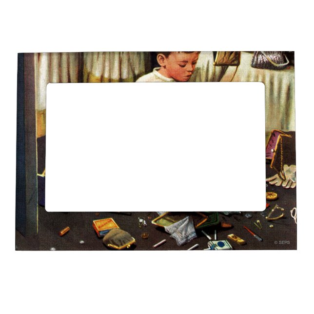 Toddler Empties Purses Magnetic Picture Frame (Front)