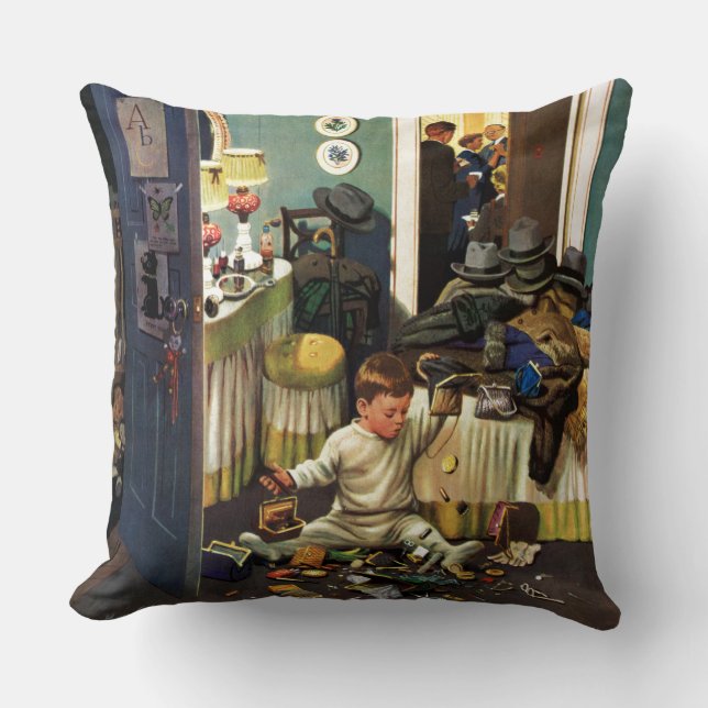Toddler Empties Purses Throw Pillow (Front)