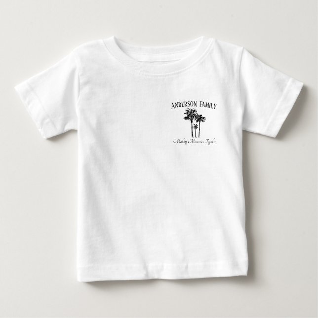 Toddler Family Vacation  Palm Tree Beach Trip Tee (Front)