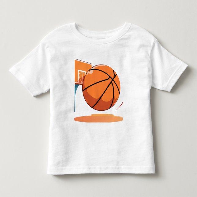 Toddler Fine Jersey T-Shirt - Big Basketball (Front)