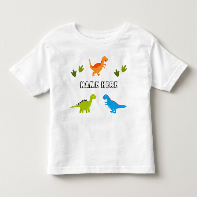 Toddler Fleece Shirt with Dinosaurs to Personalize (Front)