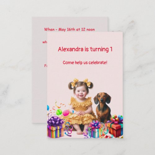 Toddler Girl Birthday Invitation