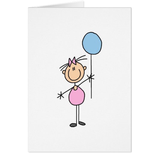 Toddler Girl Stick Figure Card (Front)