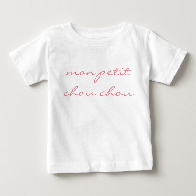Toddler Girls Ruffle Tee "Mon Petit Chou Chou" (Front)