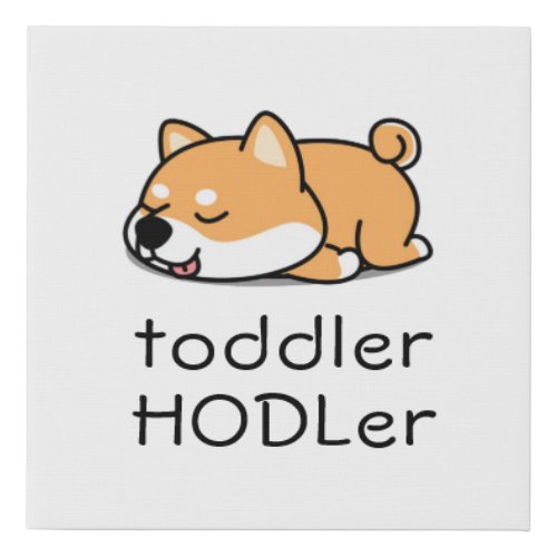 Toddler HODLer Dogecoin Crypto Cute Baby Shiba Inu Faux Canvas Print