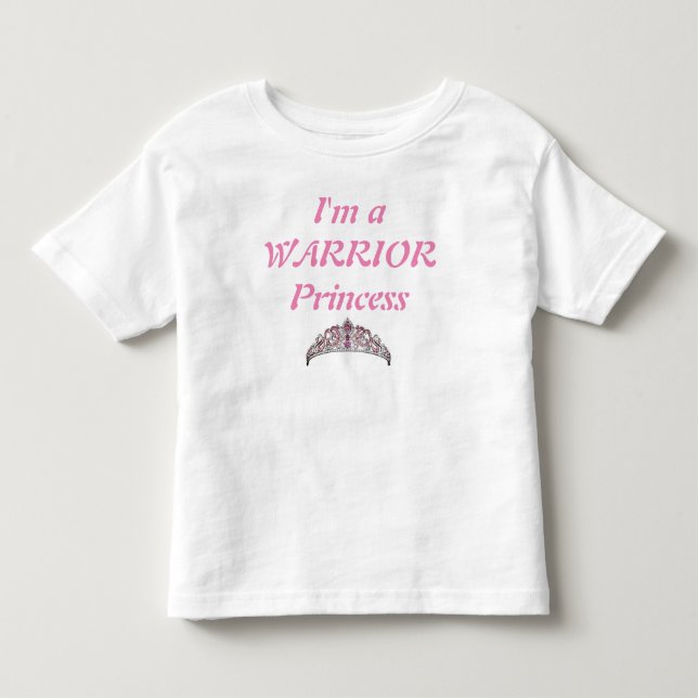 Toddler 'I'm a warrior princess' Ruffle Dress Toddler T-shirt (Front)