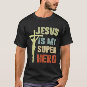 Toddler Jesus Is My Superhero Christian God Son Br T-Shirt