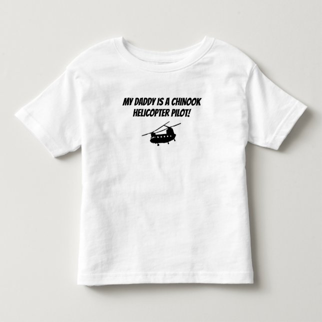 Toddler Kids Chinook Daddy Helicopter Military Toddler T-shirt (Front)