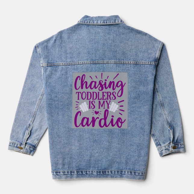 Toddler Love Mom  Denim Jacket (Back)