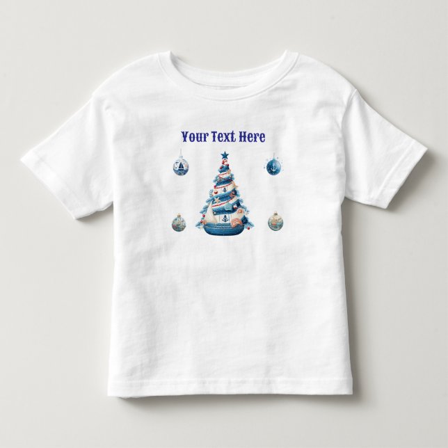 "Toddler Nautical Christmas Jersey – Holiday Sailo Toddler T-shirt (Front)