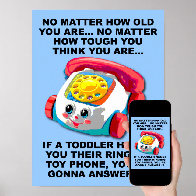 Toddler Phone Funny Poster Sign | Zazzle