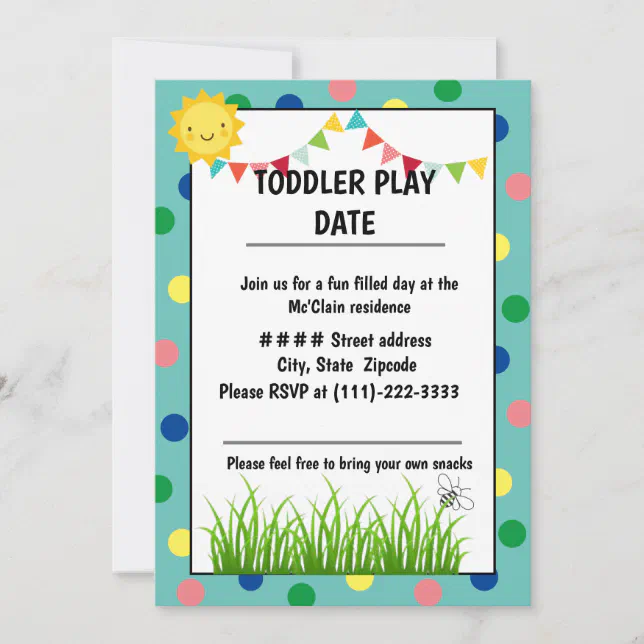 toddler-play-date-invitation-zazzle for Free Printable Playdate Invitation Printable Toddler play date invitation | Zazzle for Free Printable Playdate Invitation Printable