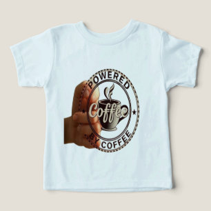 Toddler "Powered By Coffee" Ice Blue Tri-blend T-shirt